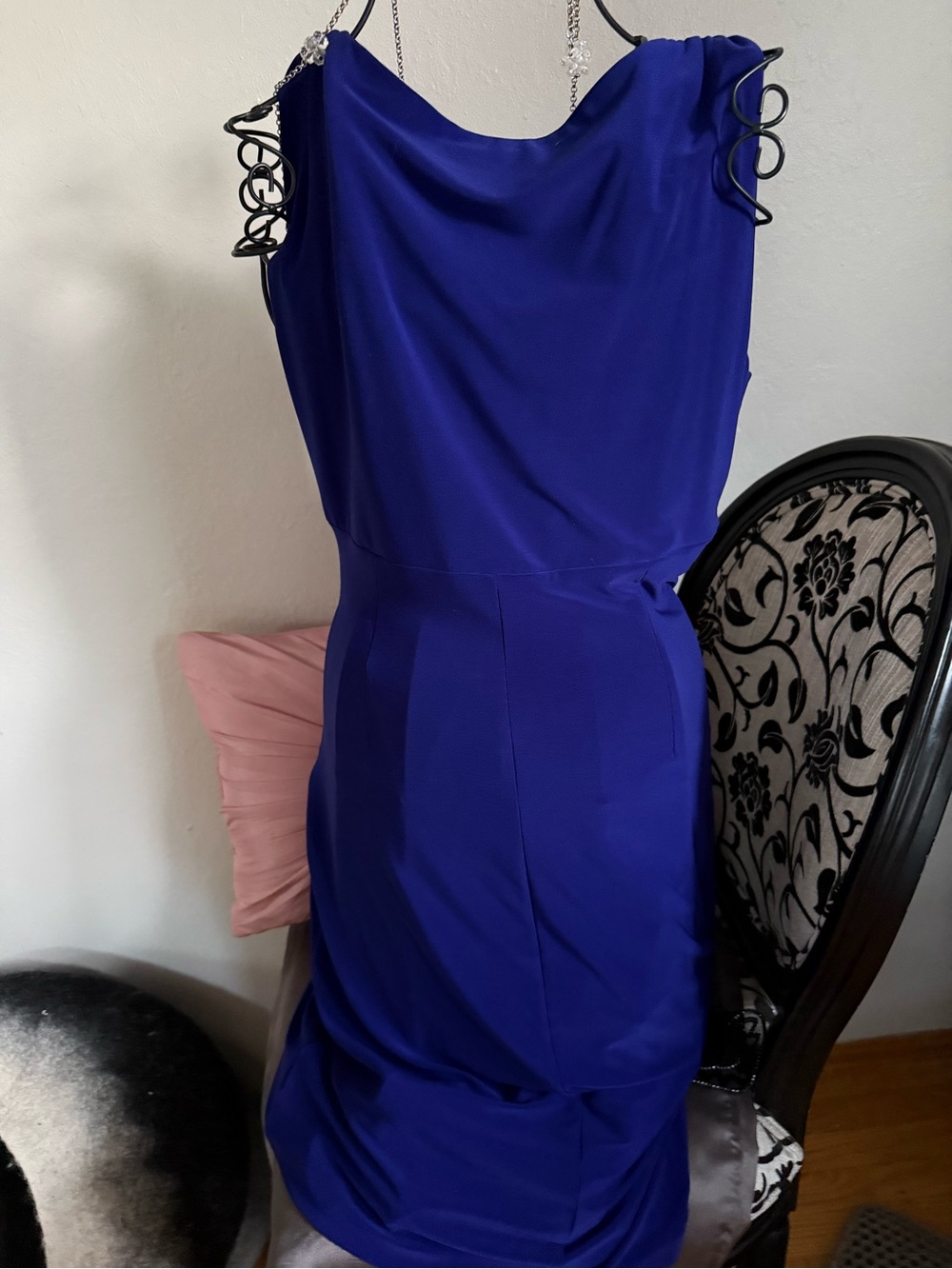 Ralph Lauren Cobalt Blue Draped V-Neck Dress - Picture 3 of 4